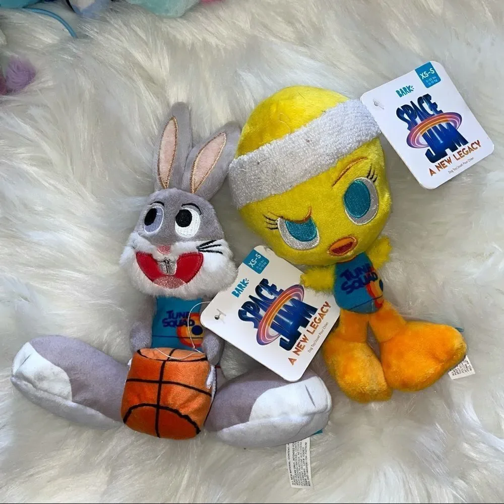 🆕 SPACE Jam Bugs and Tweety stuffed crinkle-squeak toys